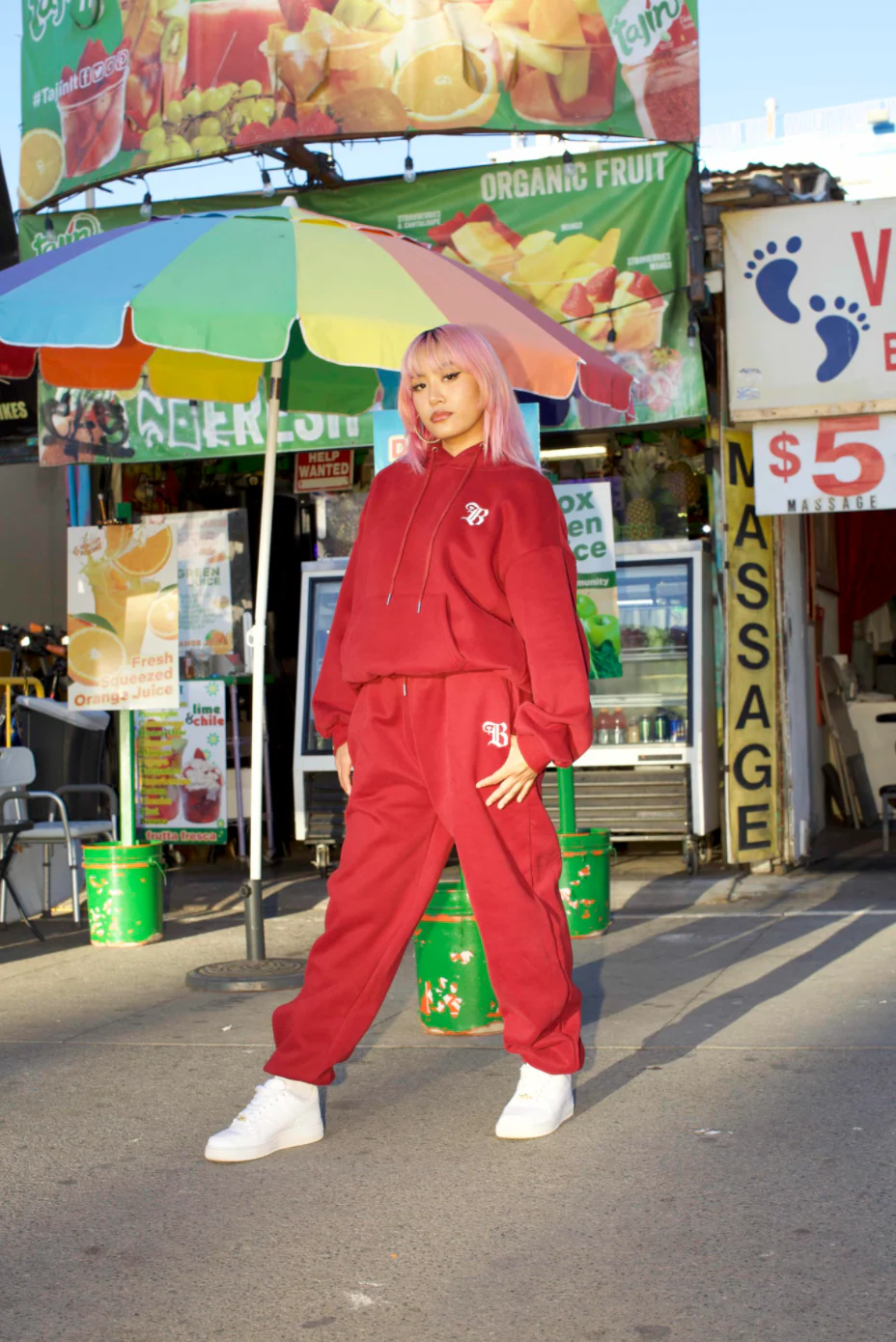 B Love Hoodie - Burgundy - Image 2