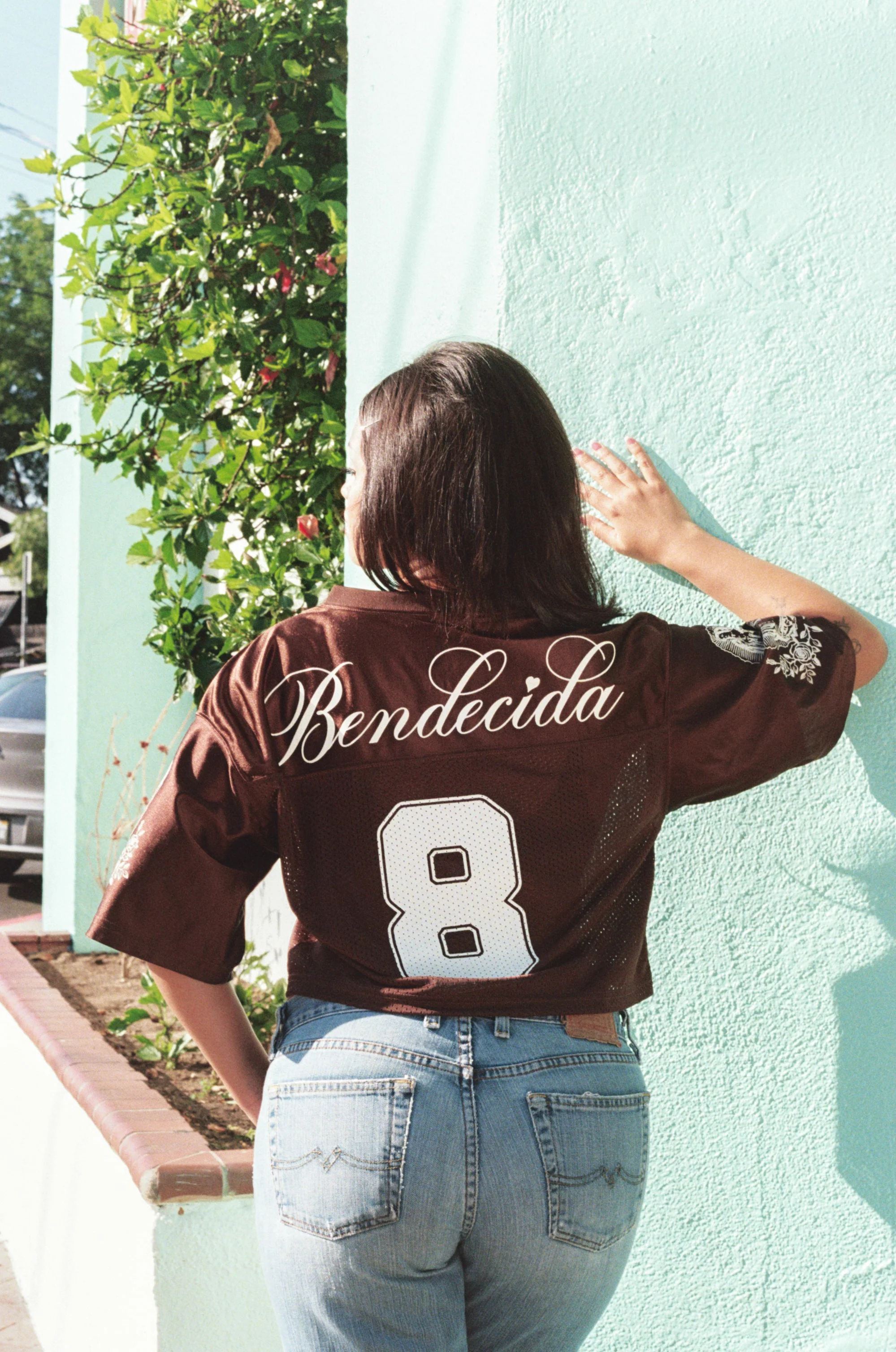 Bella Doña Crop Jersey - Brown - Image 2