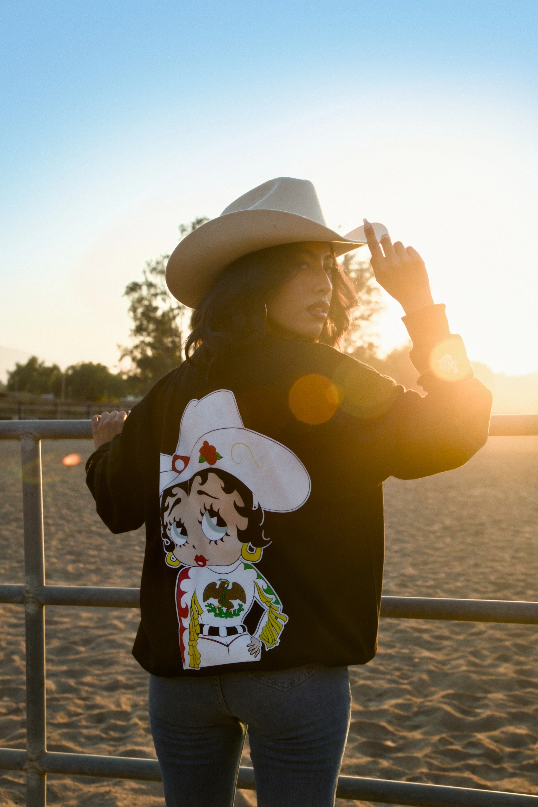 Cowgirl Betty Boop Sweater - Black - Image 2