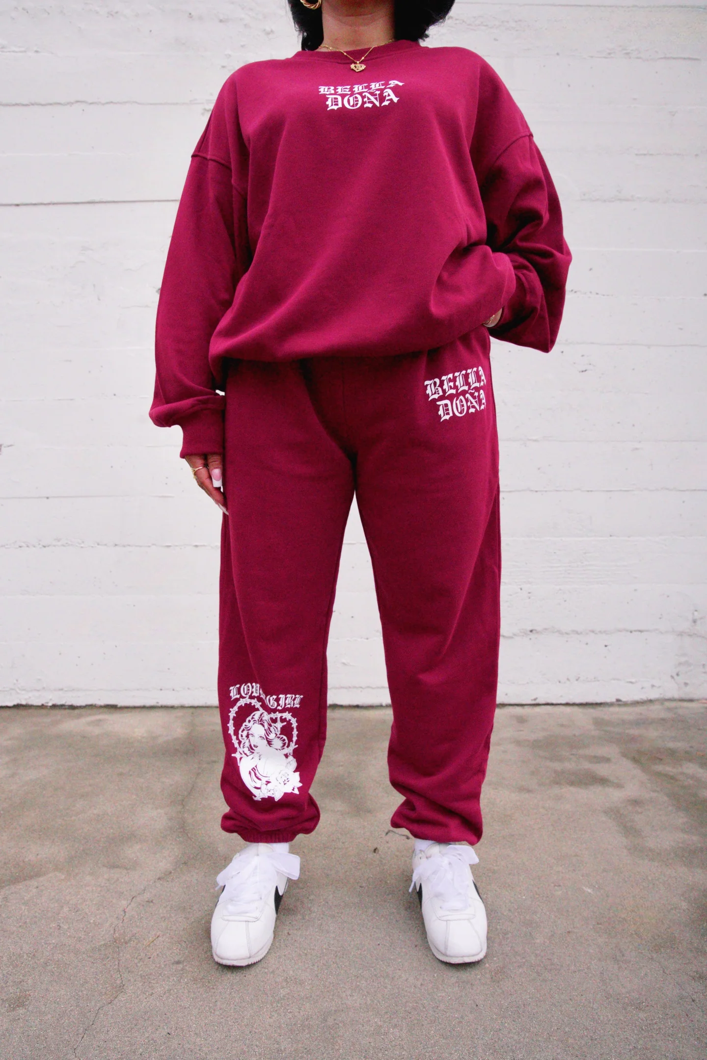 Lovergirl Lightweight Sweats - Burgundy - Image 4