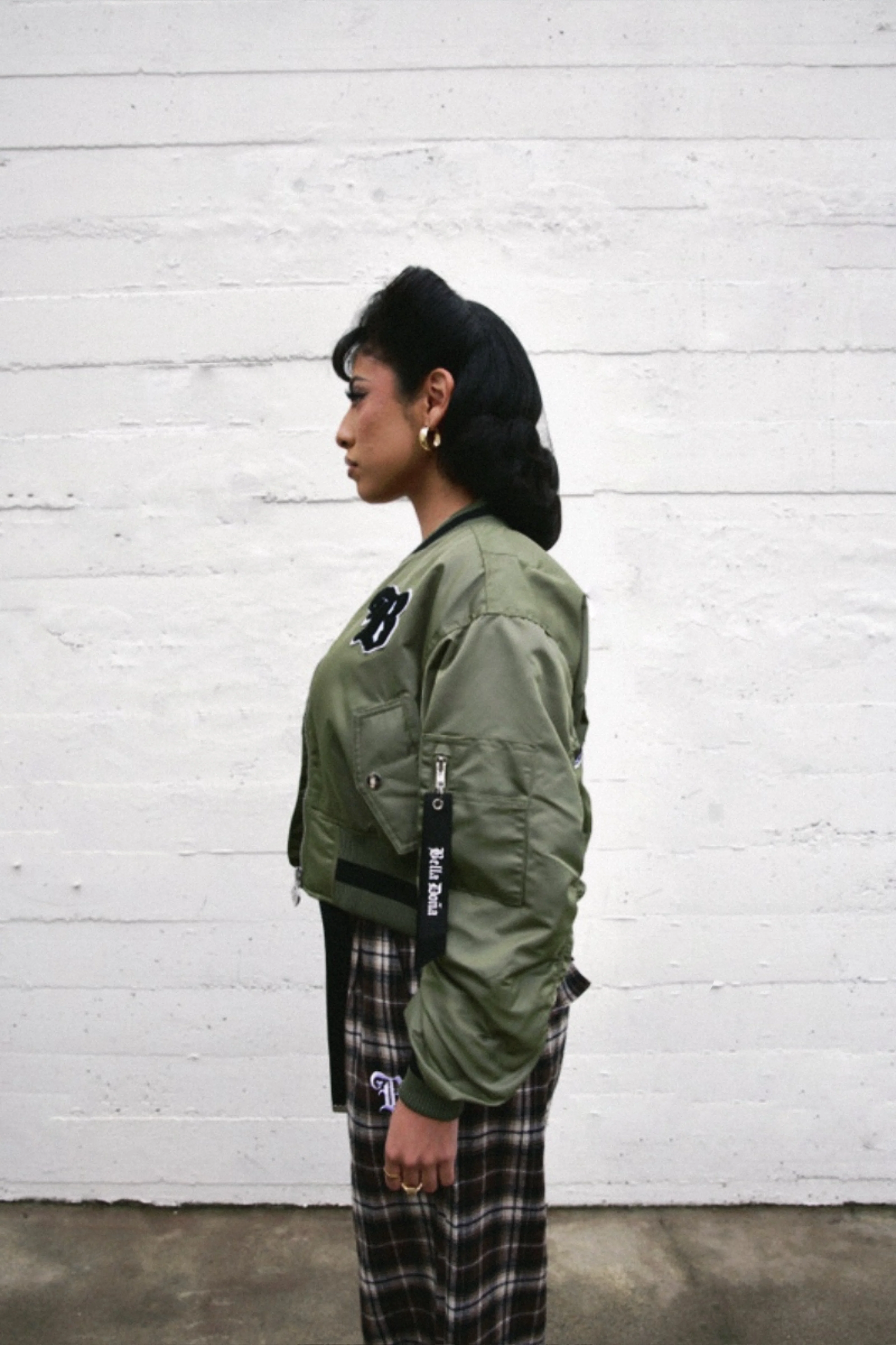 Pray Hands Bomber Jacket - Green - Image 8