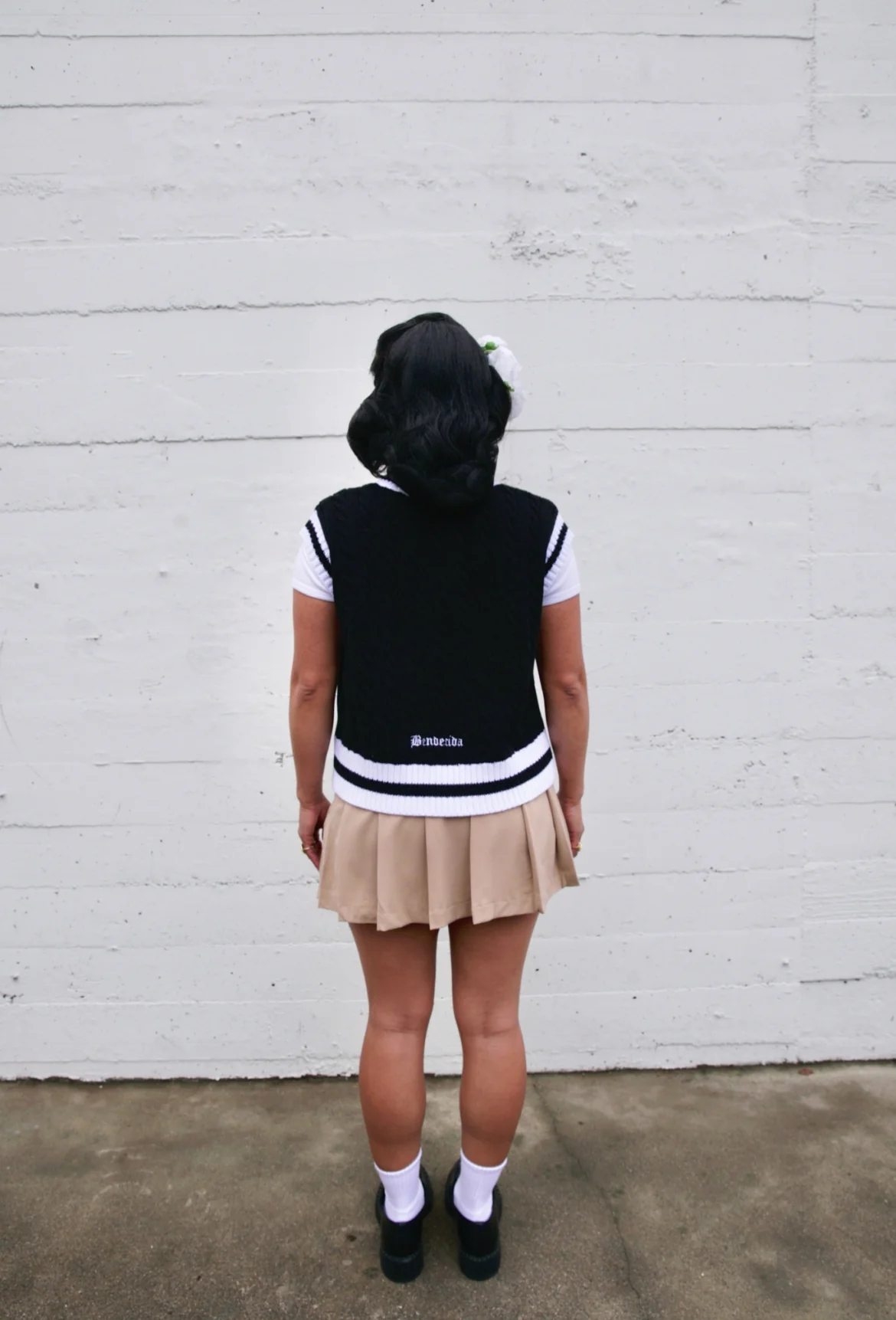 Varsity Sweater Vest - Black - Image 5