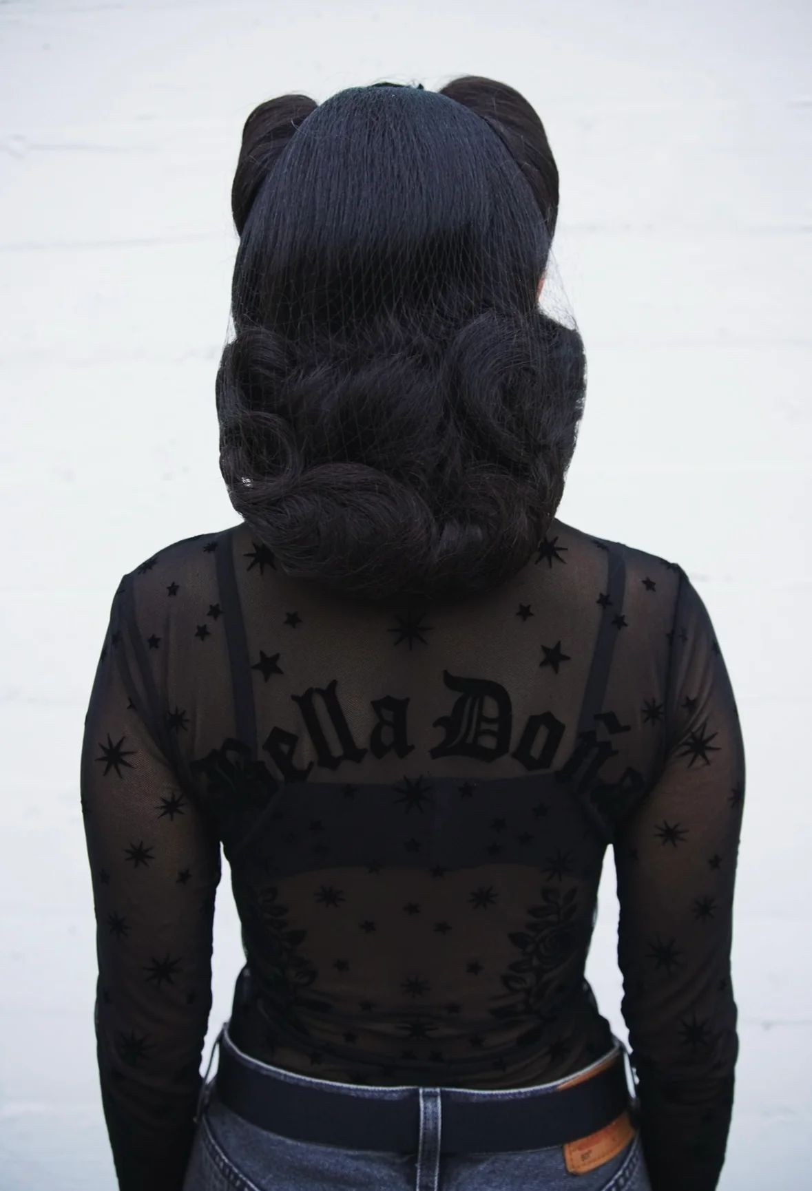 Black Virgencita Mesh Top - Image 3